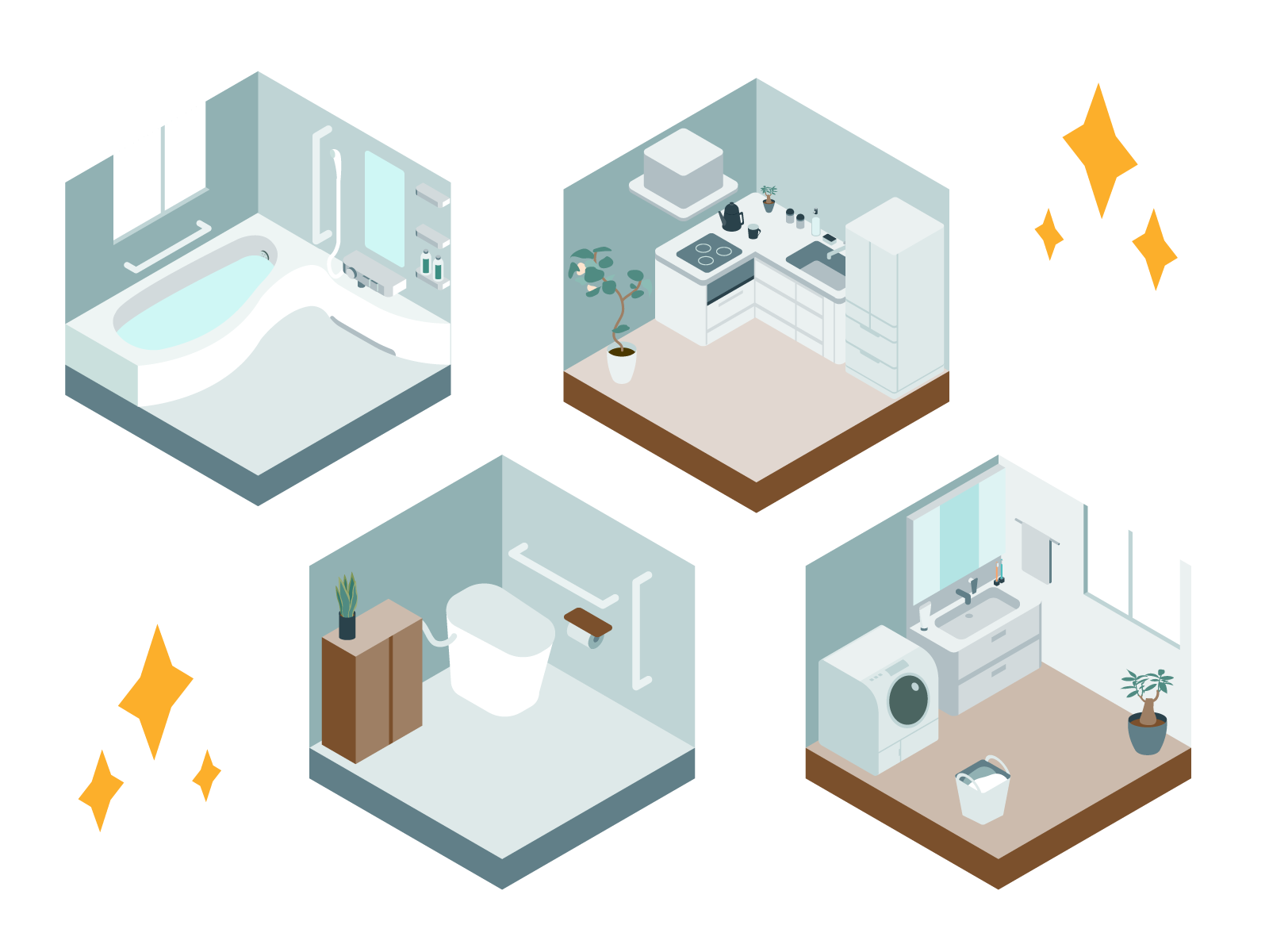 住宅水回りのイラスト