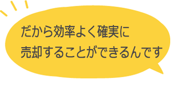 吹き出し。だから効率よく確実に売却することができるんです！