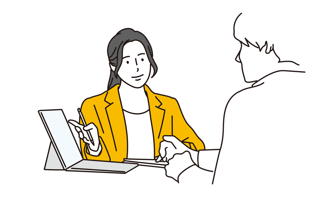 住宅ローンの相談をしている様子のイラスト