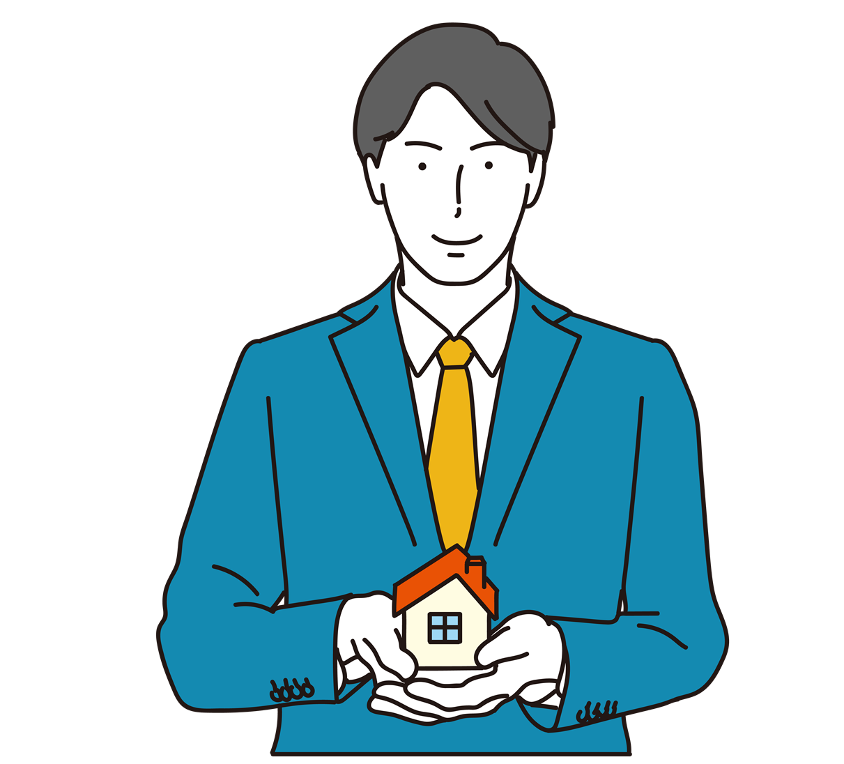 解説をする営業マンのイラスト
